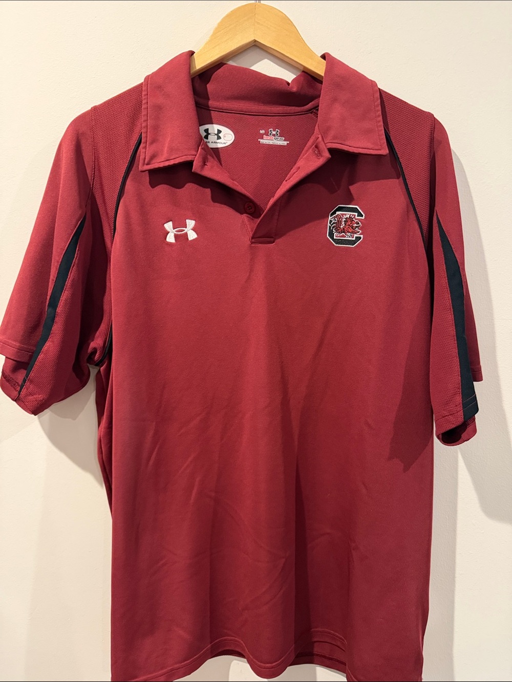 Under Armour Men's Dark Red Polo with Team Patch